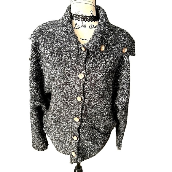 Dolce Cabo Wool Blend Button Front Loose Fit Sweater Sz Large - Picture 1 of 10